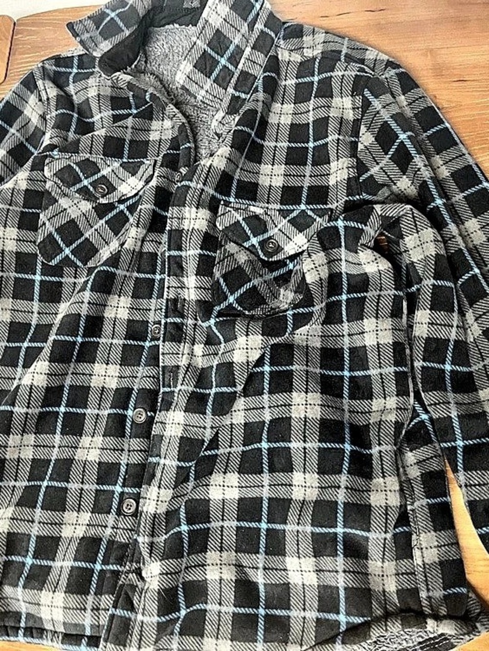 Freedom Foundry Teton Sherpa Fleece Shirt Jacket Men's Plaid Size Large